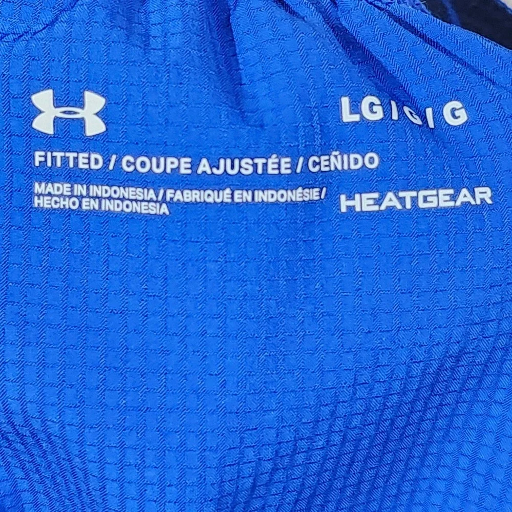 Under Armour HeatGear Mens Shorts Lot of 2 Navy Royal Blue Fitted Large Workout